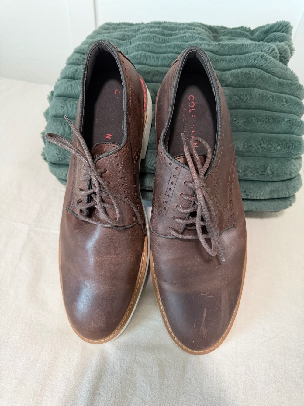 Cole Haan Brown Leather Derby Oxfords, Size 13